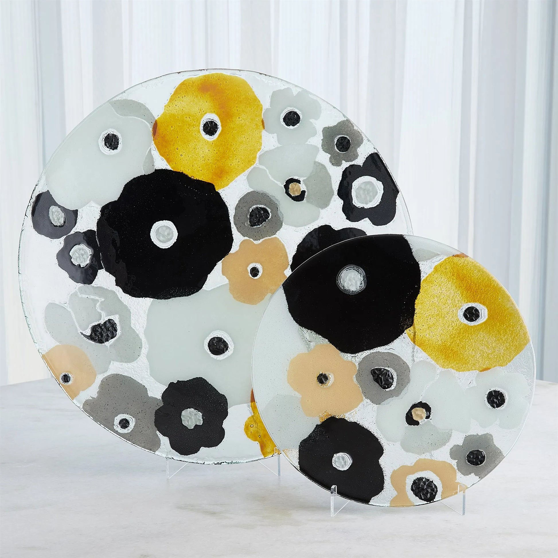 Fused Floral Charger by Global Views in clear. Made from unique in a eclectic & global style.