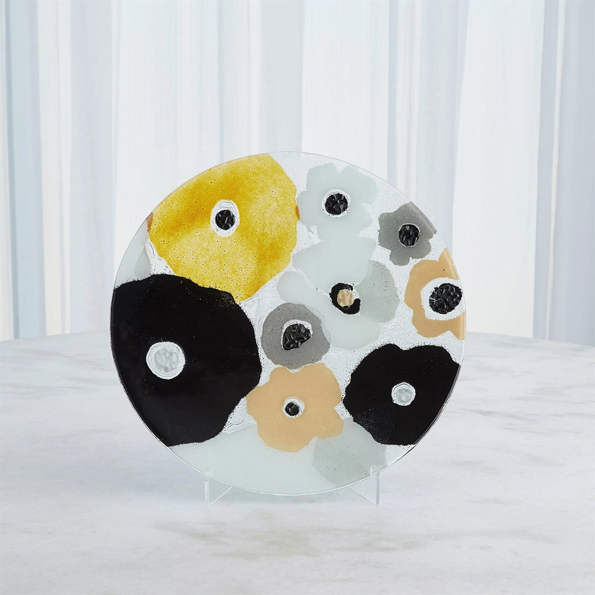 Fused Floral Boat Bowl by Global Views in clear. Made from unique in a eclectic & global style.