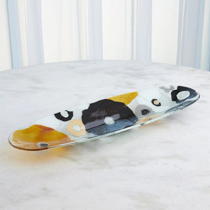 Fused Floral Flat Vase by Global Views in clear. Made from unique in a eclectic & global style.