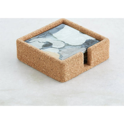 Fused Floral Coaster Set by Global Views in clear. Made from unique in a eclectic & global style.