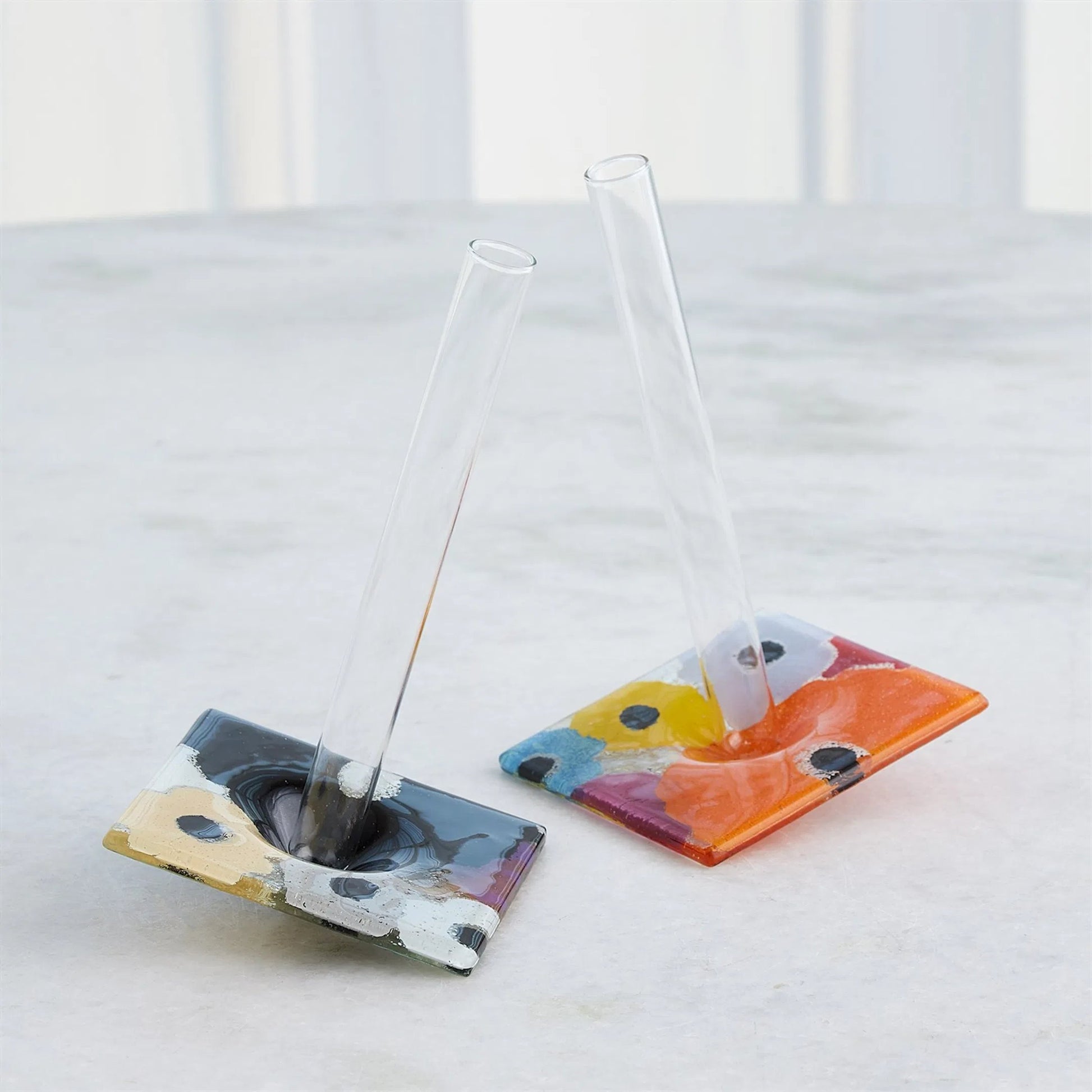 Fused Floral Coaster Set by Global Views in clear. Made from unique in a eclectic & global style.