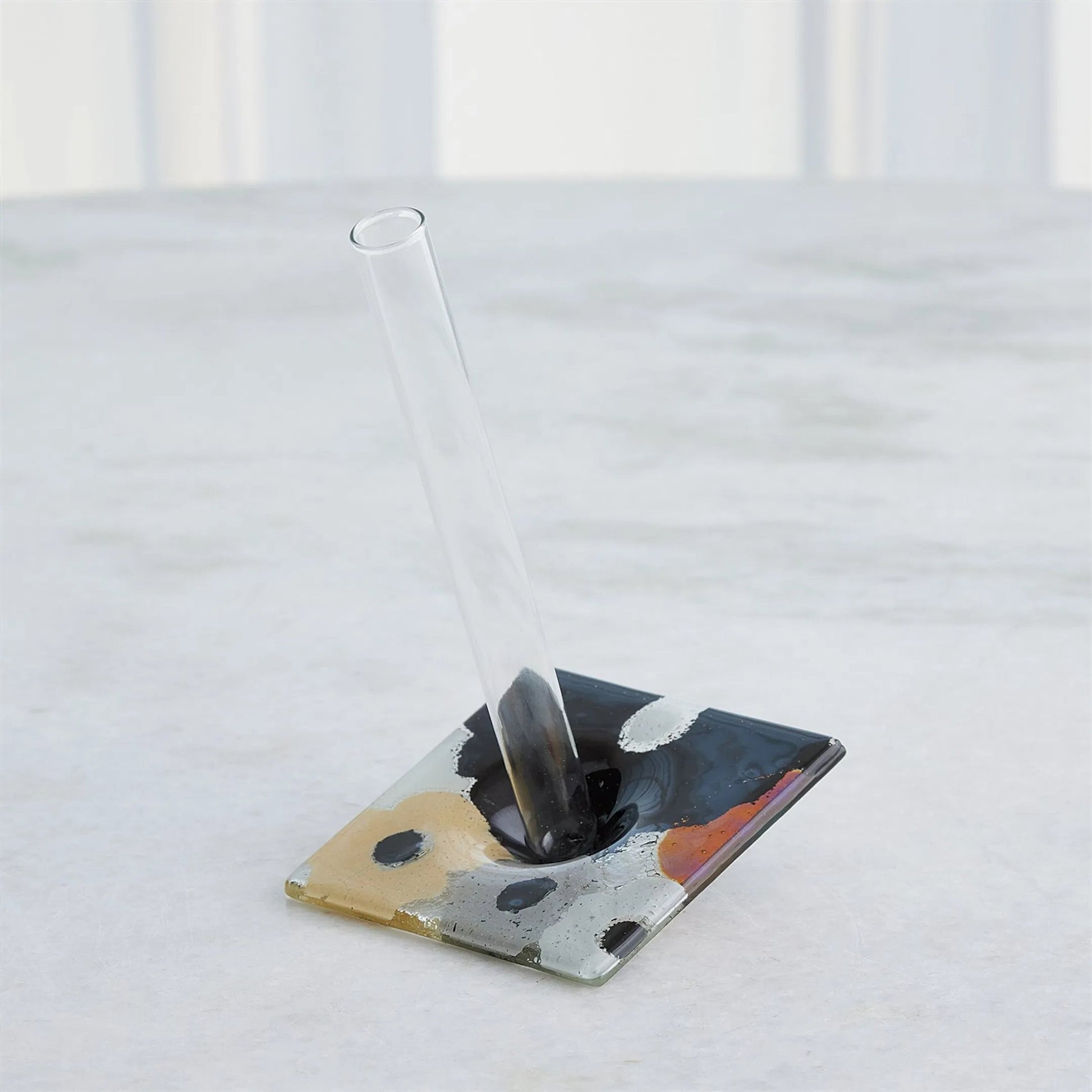 Fused Floral Vase by Global Views in clear. Made from unique in a eclectic & global style.