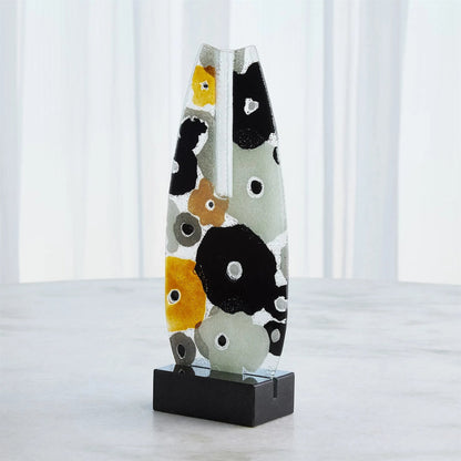 Fused Floral Vase by Global Views in clear. Made from unique in a eclectic & global style.