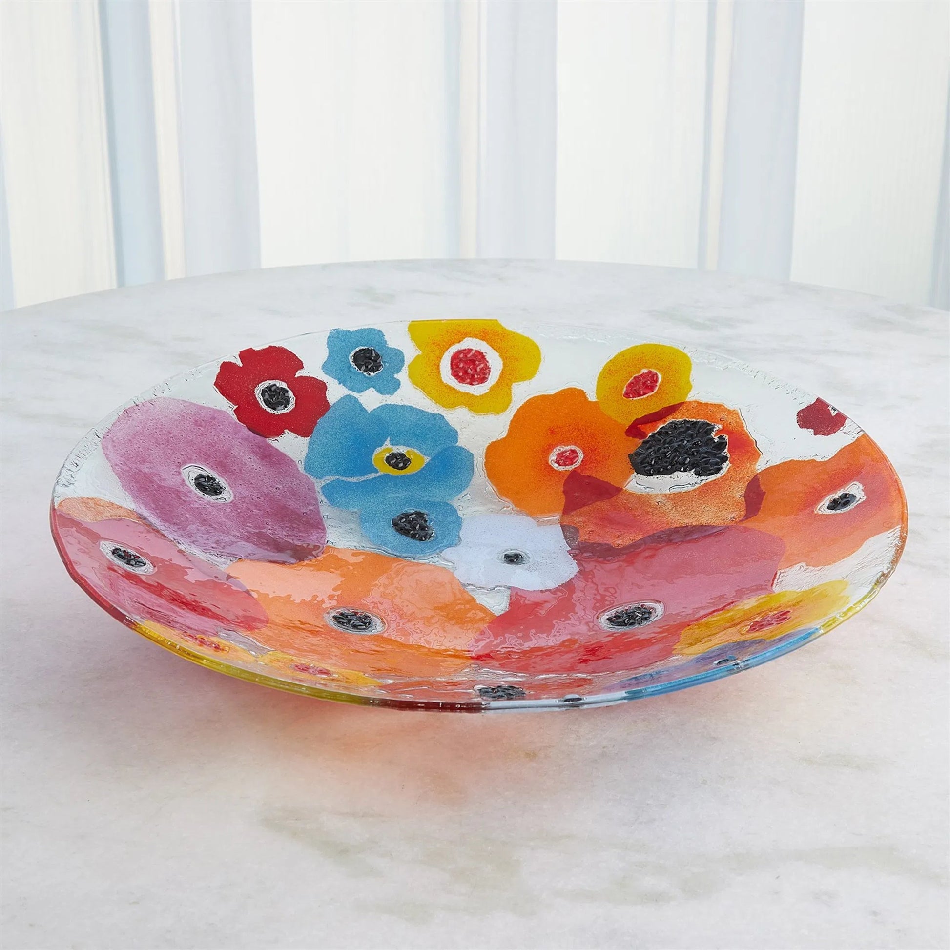 Fused Floral Boat Bowl by Global Views in clear. Made from unique in a eclectic & global style.