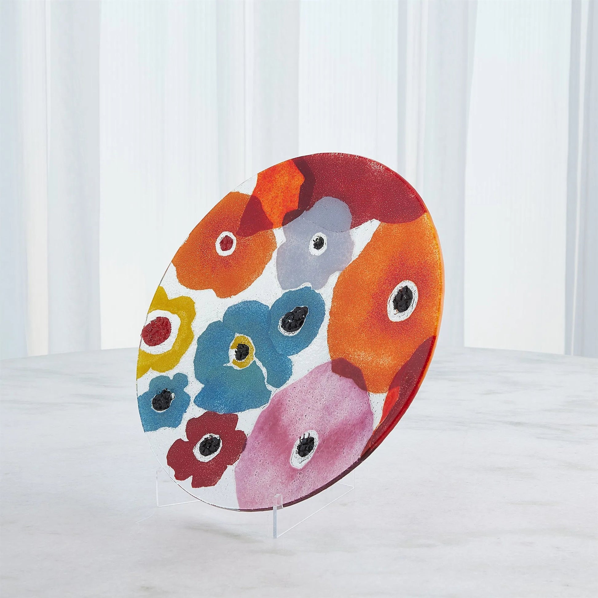 Fused Floral Charger by Global Views in clear. Made from unique in a eclectic & global style.