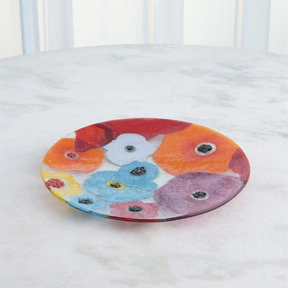 Fused Floral Charger by Global Views in clear. Made from unique in a eclectic & global style.