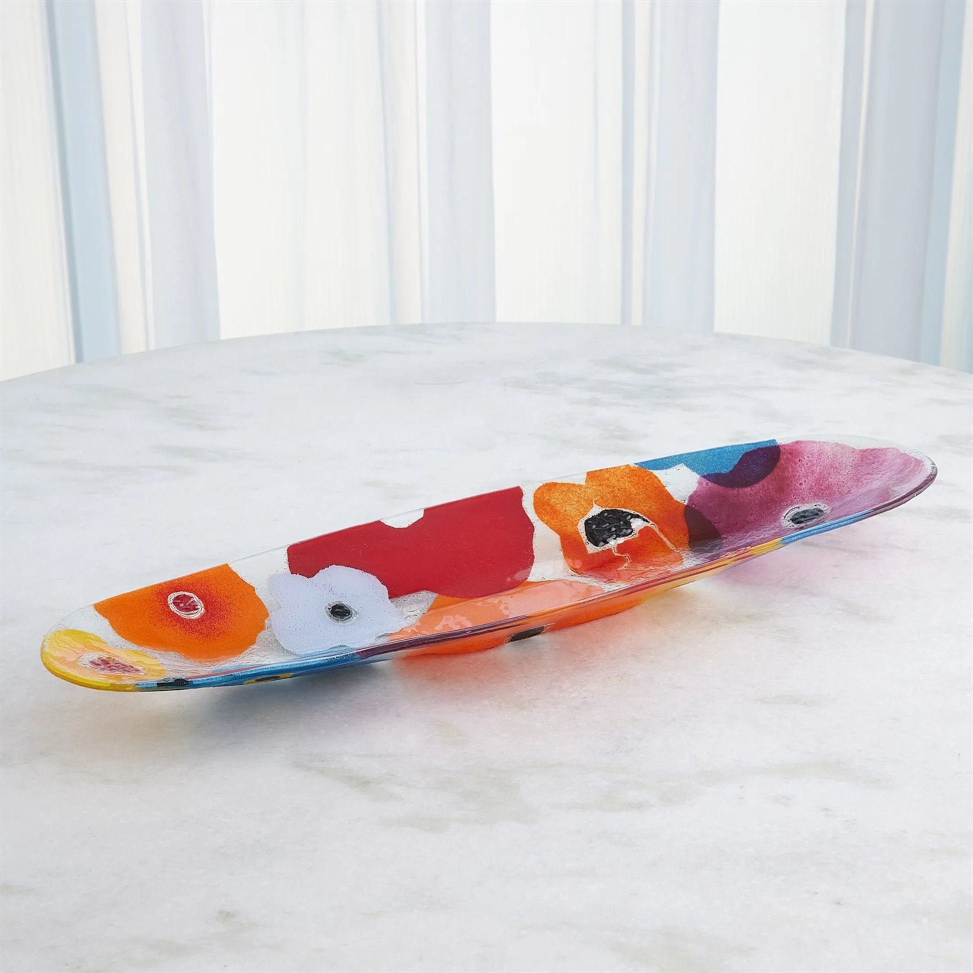 Fused Floral Boat Bowl by Global Views in clear. Made from unique in a eclectic & global style.