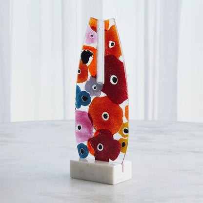 Fused Floral Flat Vase by Global Views in clear. Made from unique in a eclectic & global style.