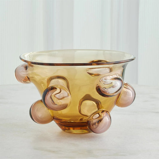 Bubbled Bowloke Grey by Global Views in amber. Made from unique in a eclectic & global style.