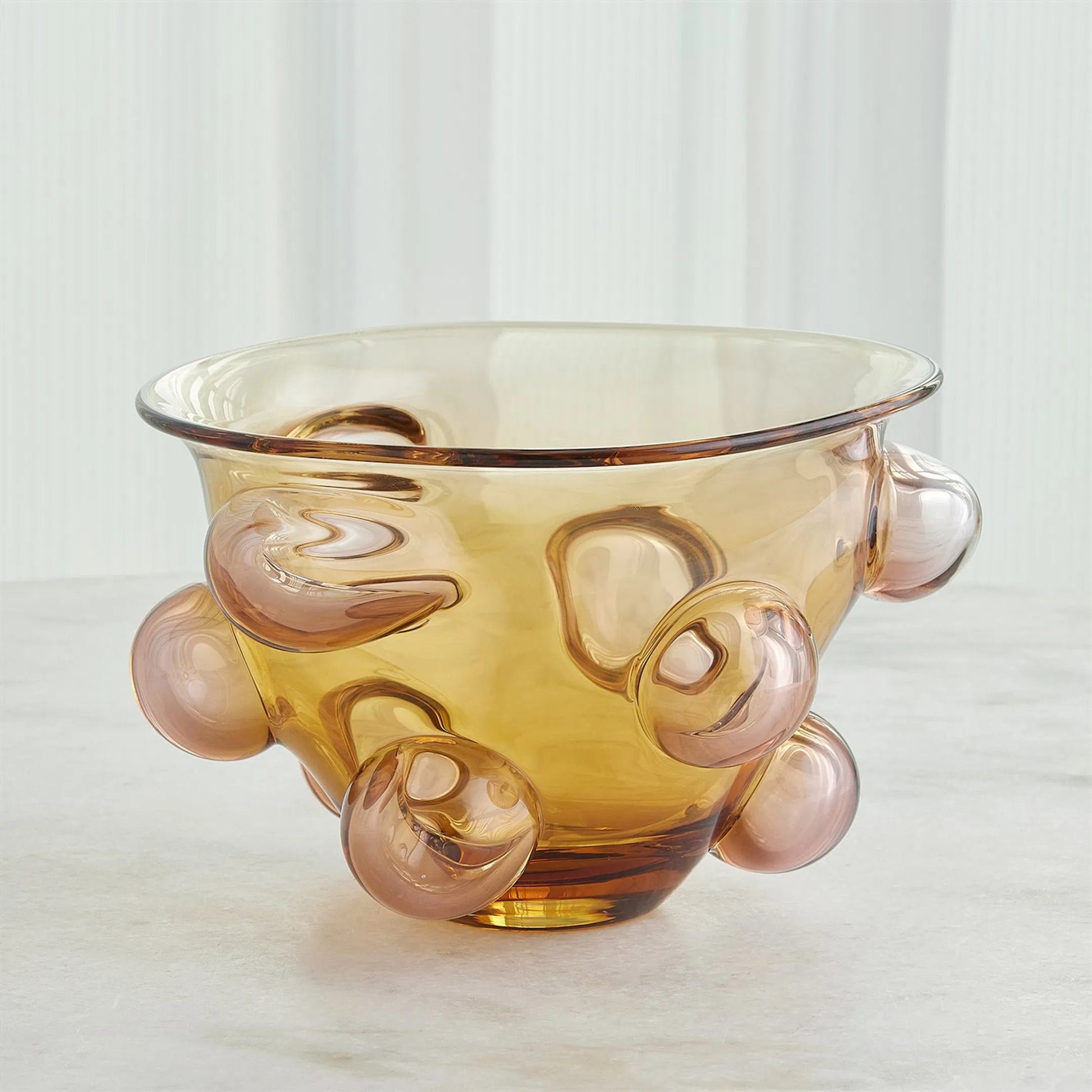 Bubbled Bowloke Grey by Global Views in amber. Made from unique in a eclectic & global style.