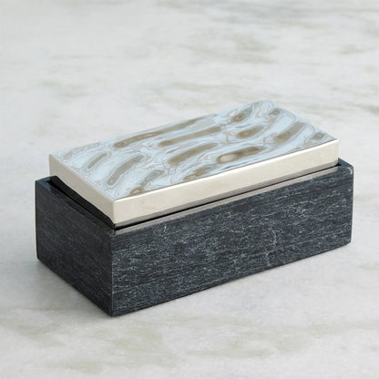 Shimmer Box by Global Views in marble. Made from unique in a unique style.