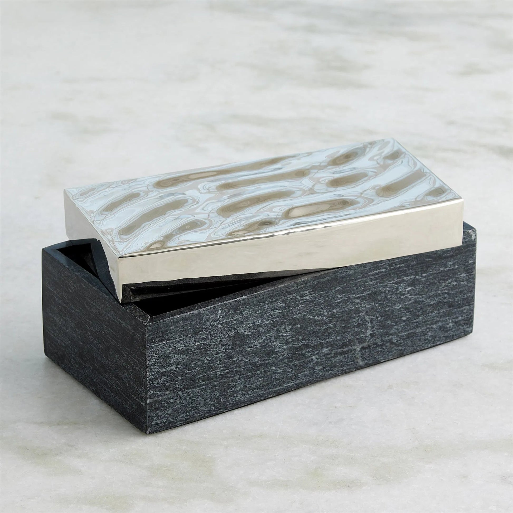 Shimmer Box by Global Views in marble. Made from unique in a unique style.