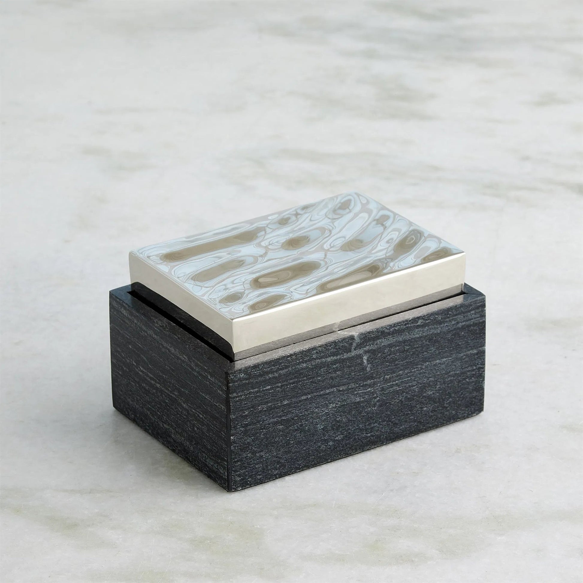 Shimmer Box by Global Views in marble. Made from unique in a unique style.