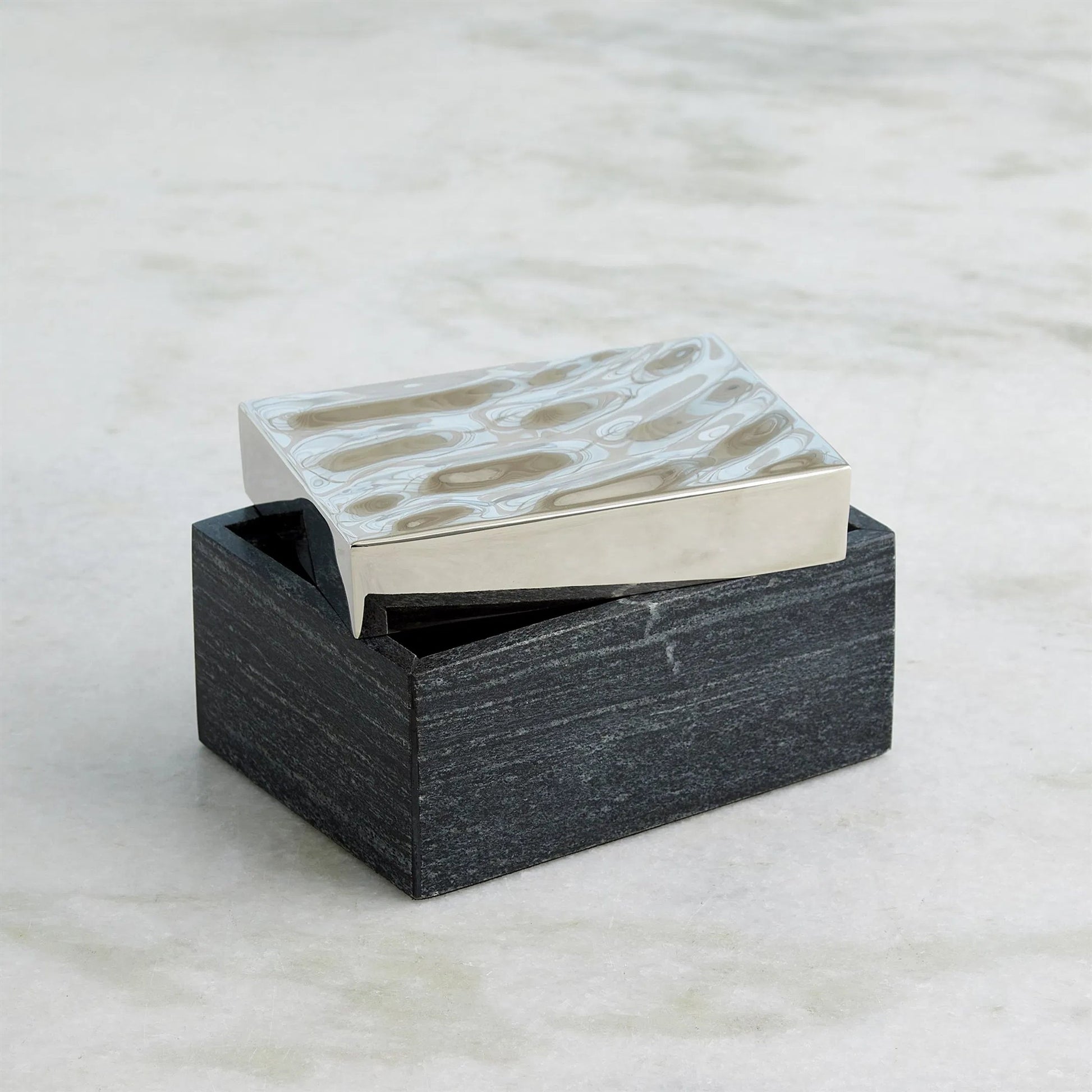 Shimmer Box by Global Views in marble. Made from unique in a unique style.