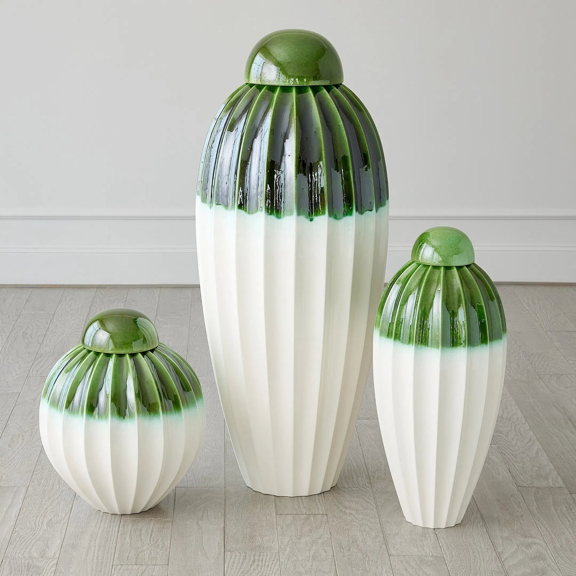 Fluted Jar with Lid by Global Views. Made from ceramic in a eclectic & global style.