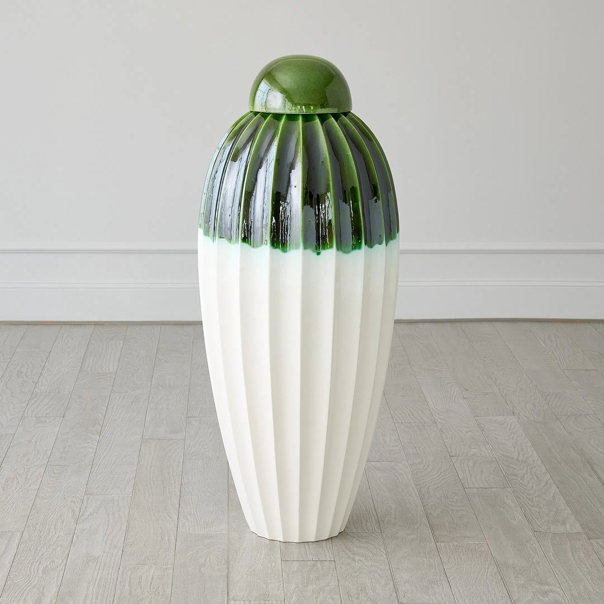 Fluted Jar with Lid by Global Views. Made from ceramic in a eclectic & global style.