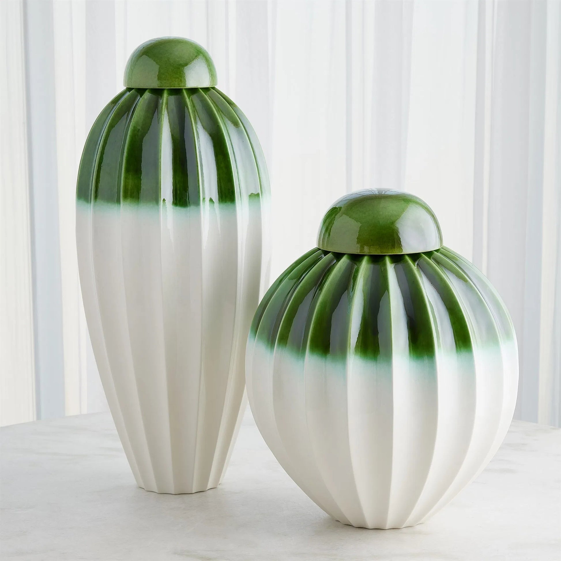 Fluted Jar with Lid by Global Views. Made from ceramic in a eclectic & global style.