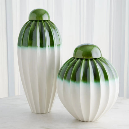 Fluted Jar with Lid by Global Views. Made from ceramic in a eclectic & global style.