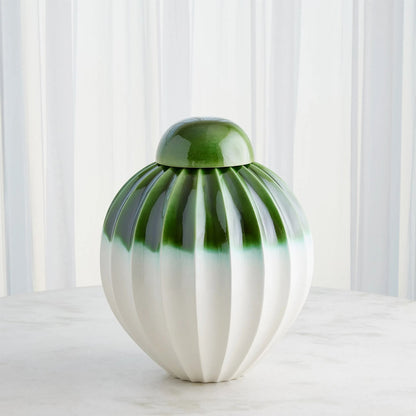 Fluted Jar with Lid by Global Views. Made from ceramic in a eclectic & global style.