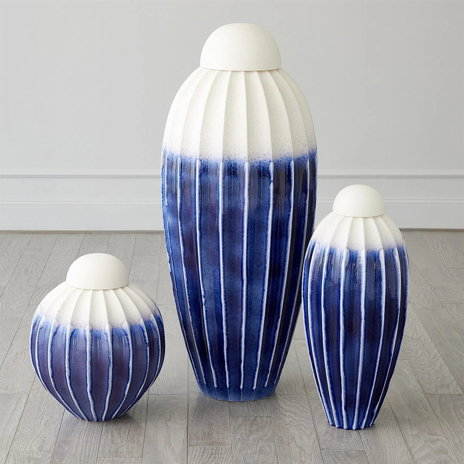 Fluted Jar with Lid by Global Views. Made from ceramic in a eclectic & global style.