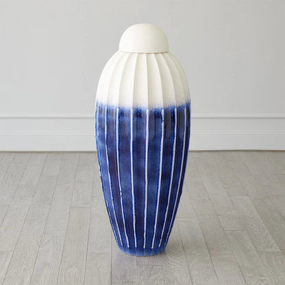 Fluted Jar with Lid by Global Views. Made from ceramic in a eclectic & global style.