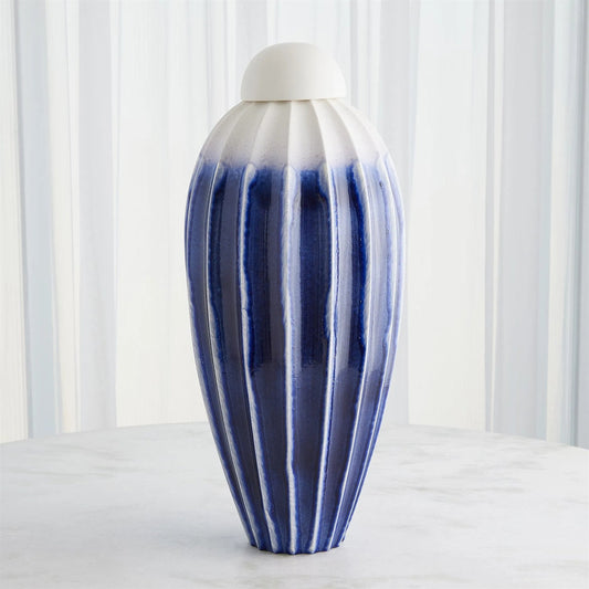 Fluted Jar with Lid by Global Views. Made from ceramic in a unique style.