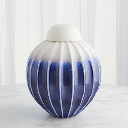 Fluted Jar with Lid by Global Views. Made from ceramic in a eclectic & global style.