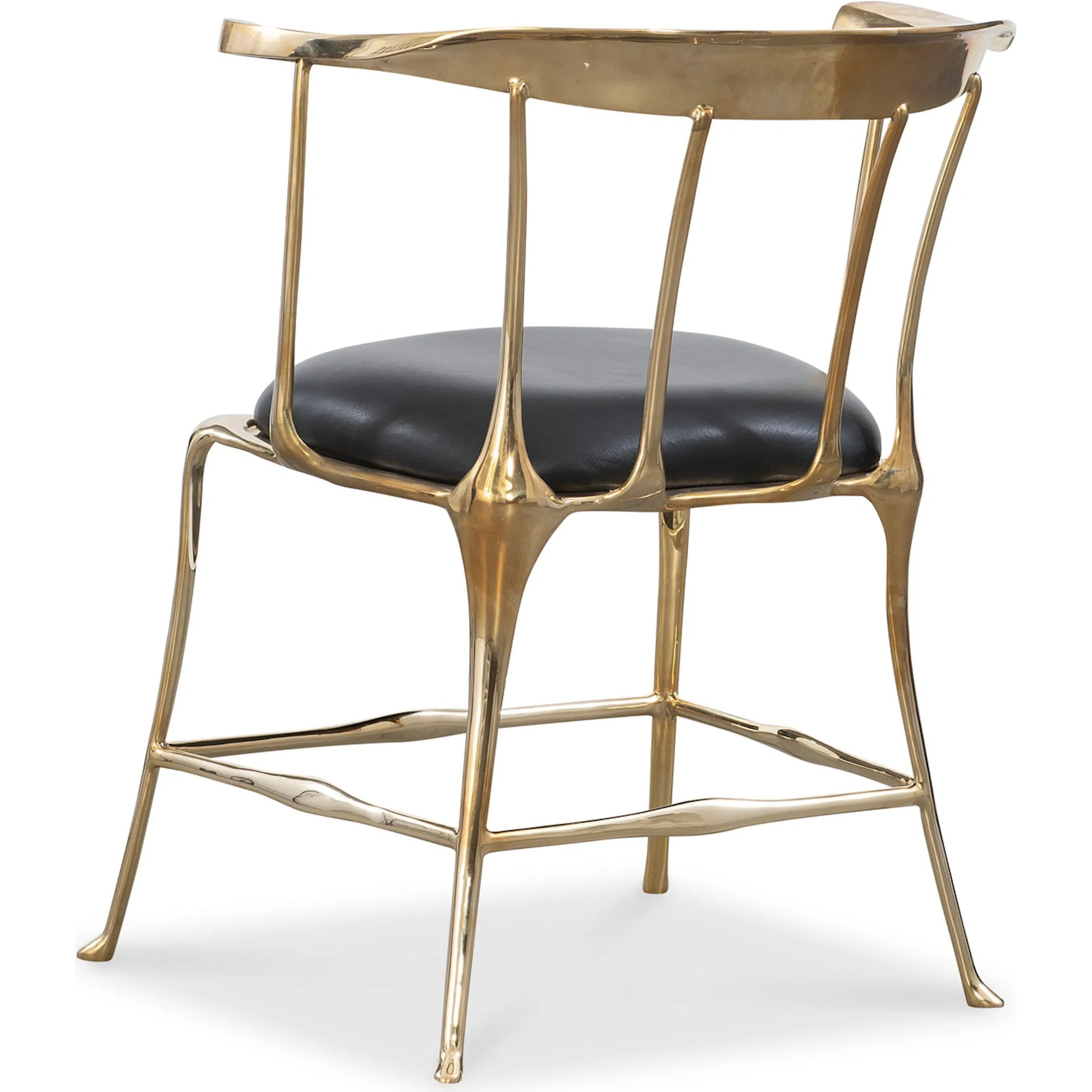 Bijou Accent Chair by Maitland-Smith in polished brass, black. Made from unique in a unique style.