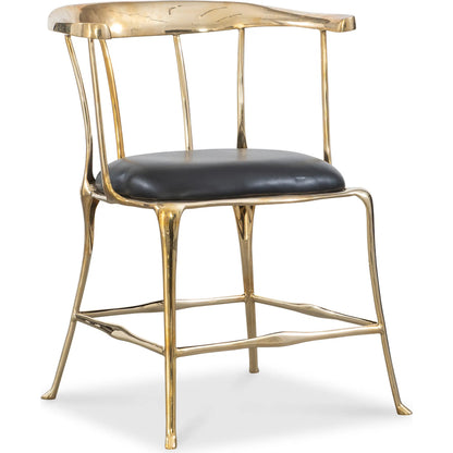 Bijou Accent Chair by Maitland-Smith in polished brass, black. Made from unique in a unique style.