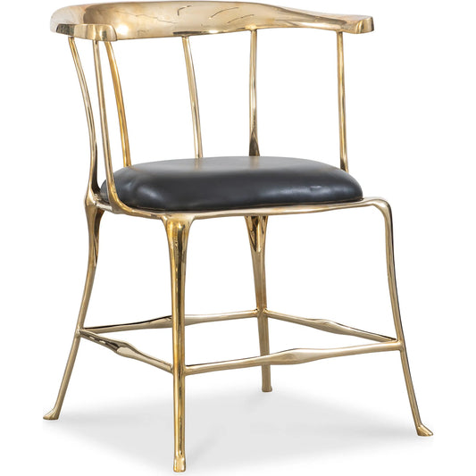Bijou Accent Chair by Maitland-Smith in polished brass, black. Made from unique in a unique style.