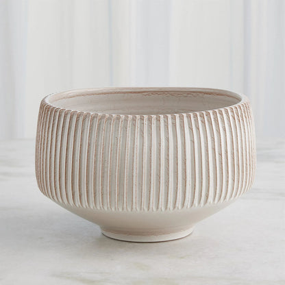 Vertical Ribbed Bowl by Global Views in natural. Made from ceramic in a unique style.