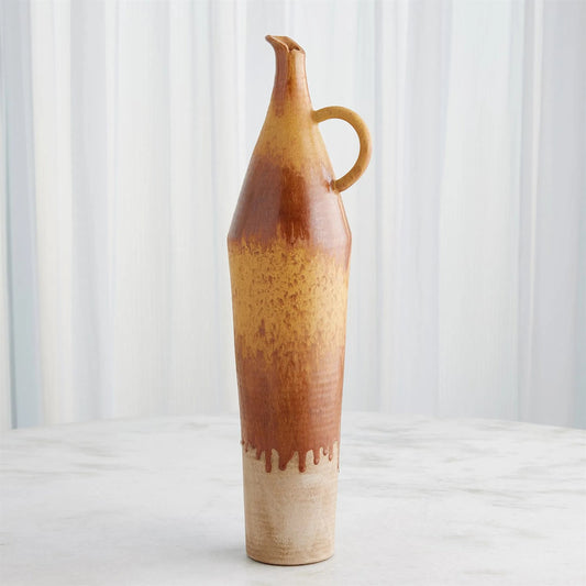 Vintage Bottle by Global Views in golden reactive and gold. Made from unique in a eclectic & global style.