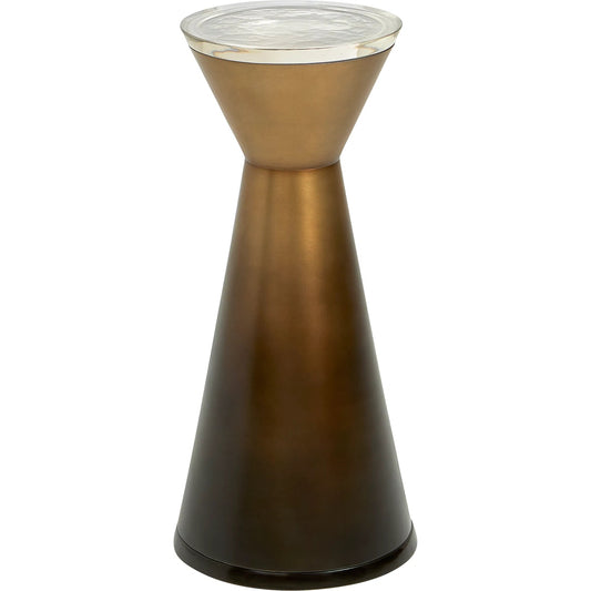 Hour Glass Martini Table by Maitland-Smith in antique brass ombre. Made from unique in a unique style.