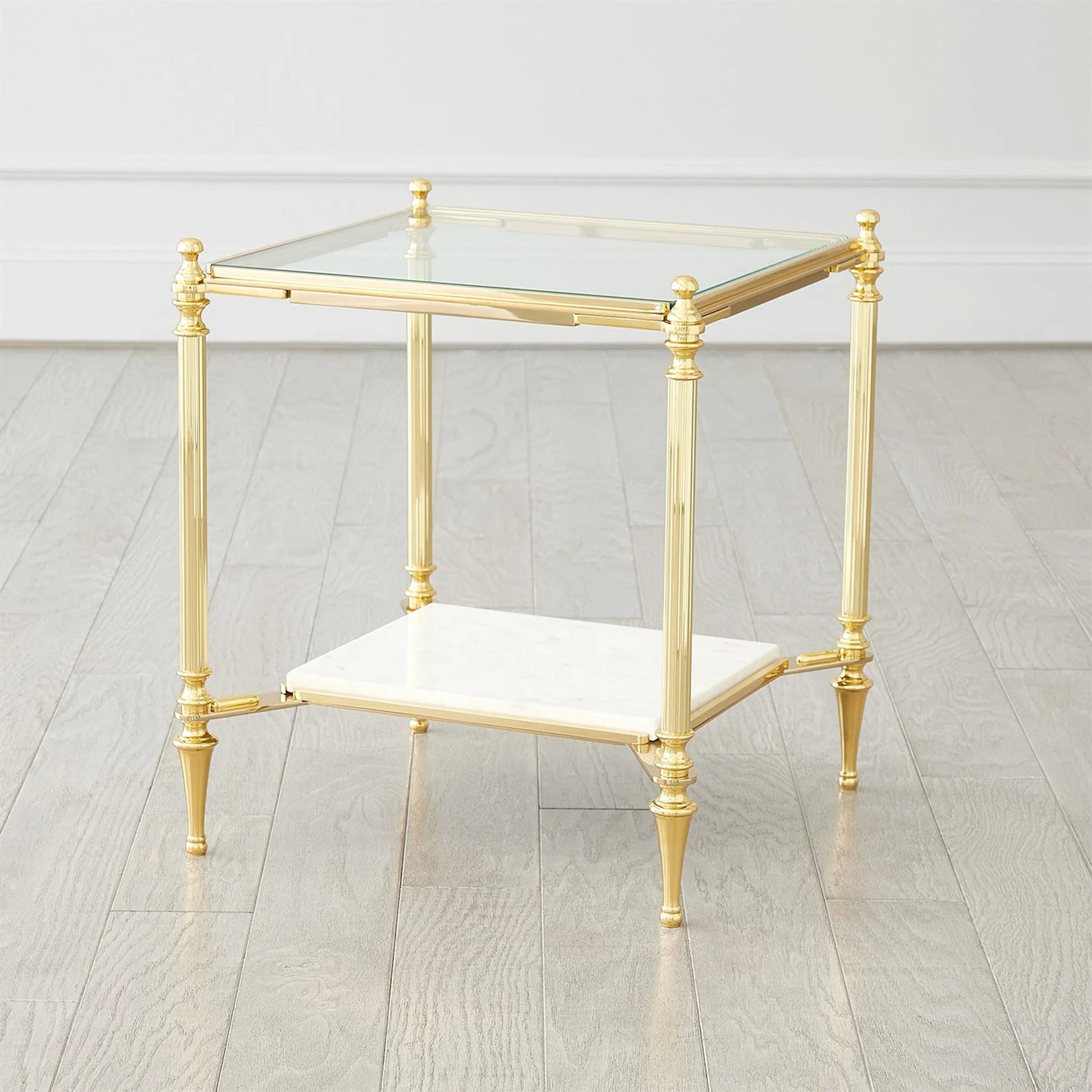 Ford End Table by Global Views in white, red and marble. Made from unique in a unique style.