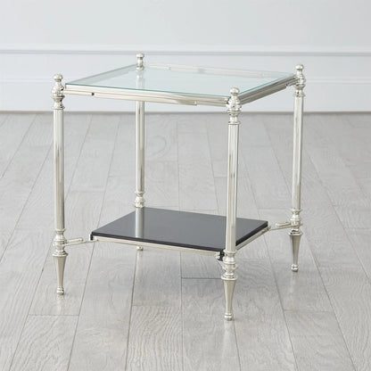 Ford Side Table by Global Views in nickel and brass. Made from unique in a unique style.