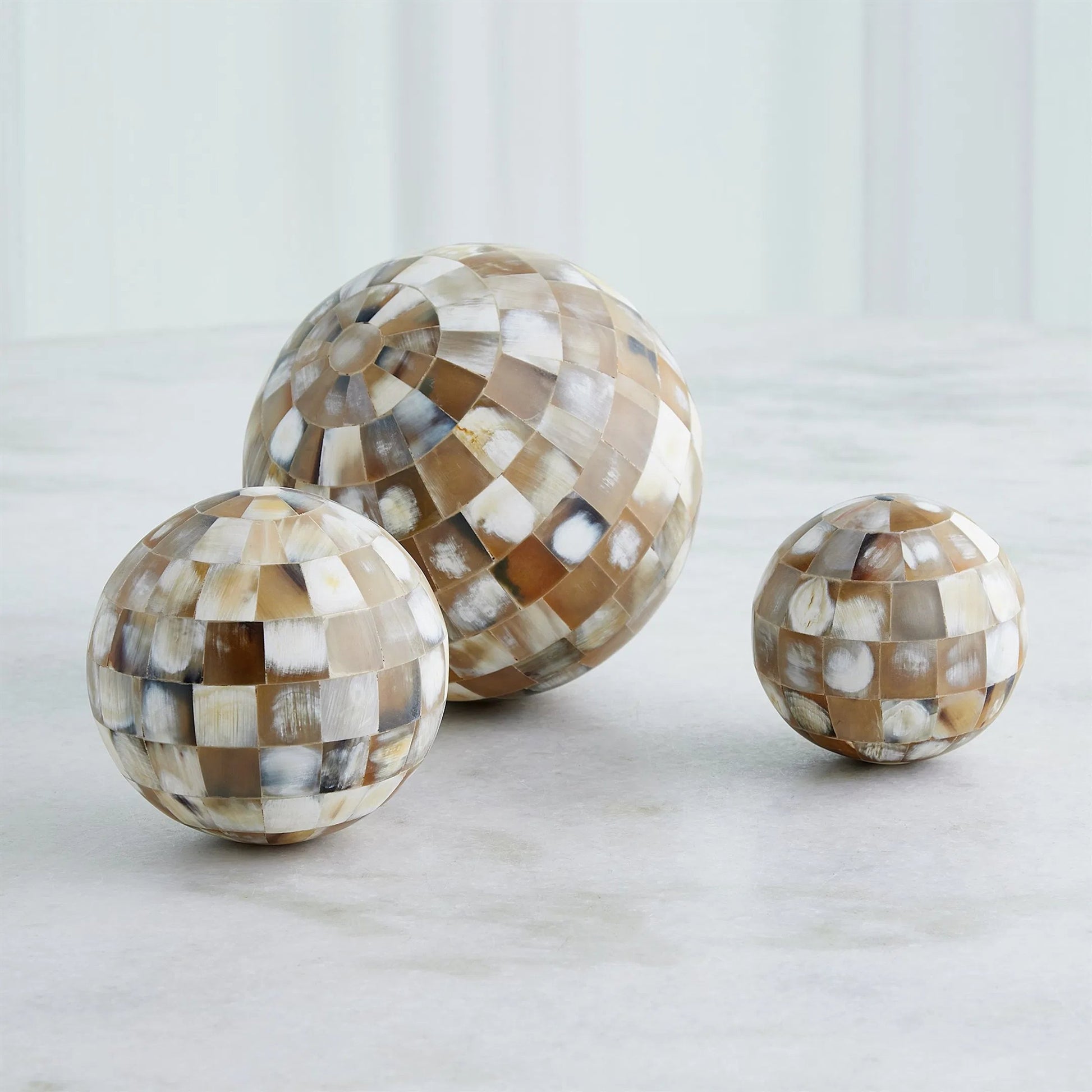 Horn Sphere by Global Views. Made from mdf, horn, buffalo bone, horn - bubalus bubalis - country of origin - india in a modern style.