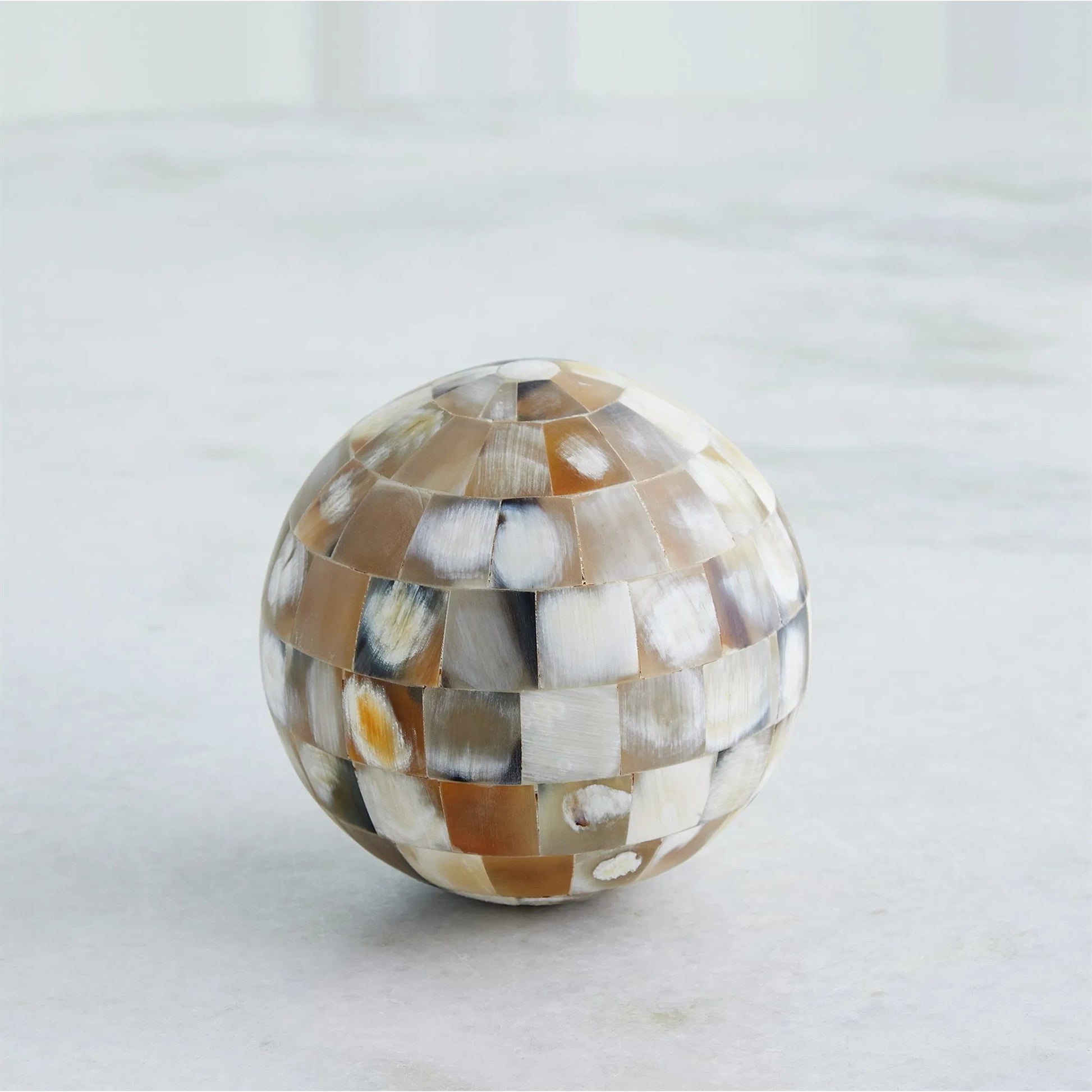 Horn Sphere by Global Views. Made from mdf, horn, buffalo bone, horn - bubalus bubalis - country of origin - india in a modern style.