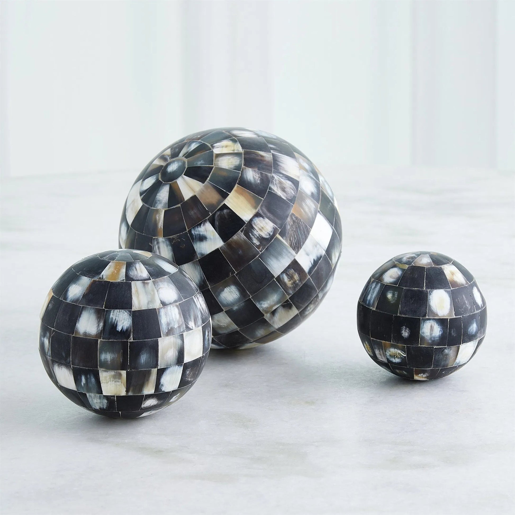 Horn Sphere by Global Views. Made from mdf, horn, buffalo bone, horn - bubalus bubalis - country of origin - india in a modern style.