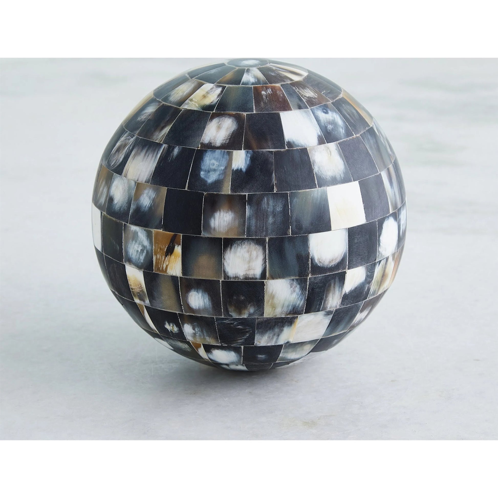 Horn Sphere by Global Views. Made from mdf, horn, buffalo bone, horn - bubalus bubalis - country of origin - india in a modern style.