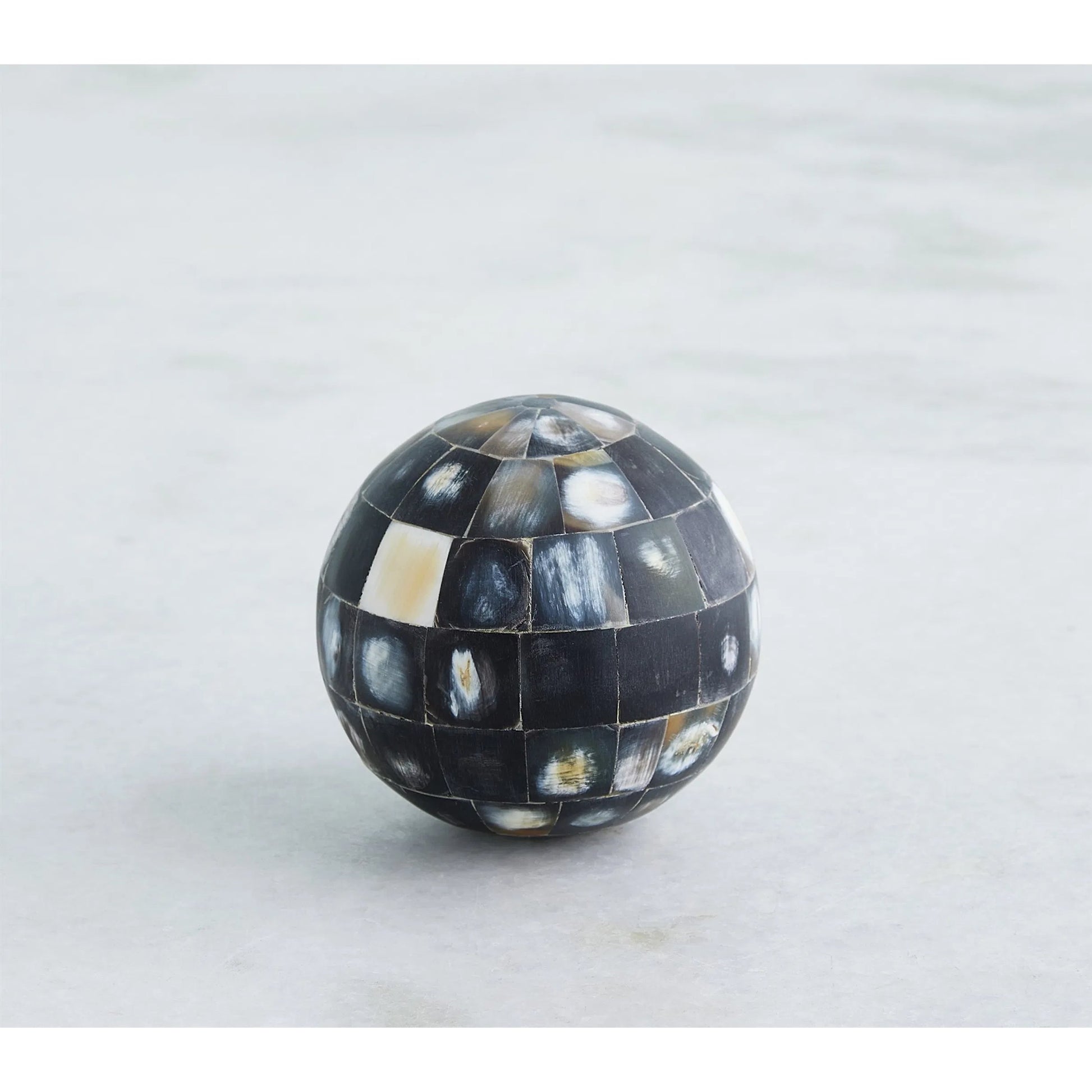 Horn Sphere by Global Views. Made from mdf, horn, buffalo bone, horn - bubalus bubalis - country of origin - india in a modern style.