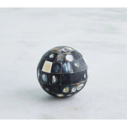 Horn Sphere by Global Views. Made from mdf, horn, buffalo bone, horn - bubalus bubalis - country of origin - india in a modern style.
