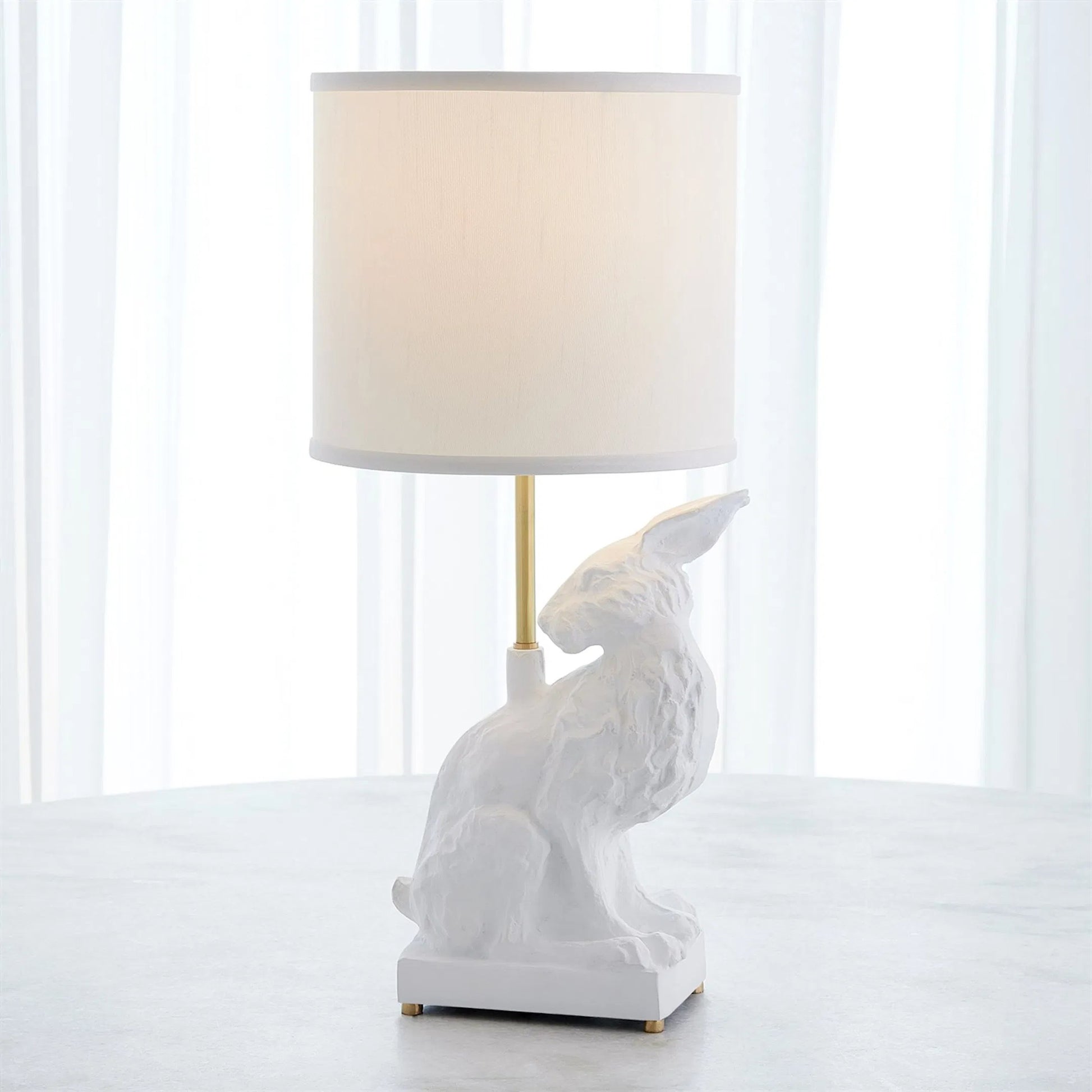 Rabbit Lamp by Global Views in matte white. Made from unique in a unique style.