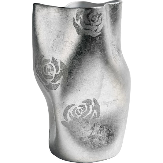 Silver Roses Vase by Maitland-Smith in silver. Made from unique in a unique style.