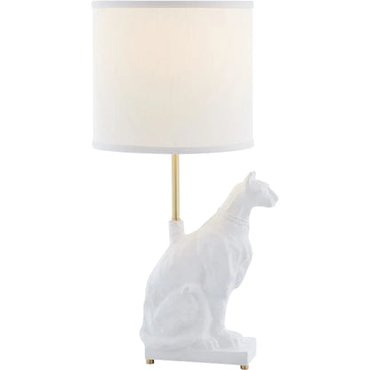 Egyptian Cat Lamp by Global Views in matte white. Made from unique in a unique style.