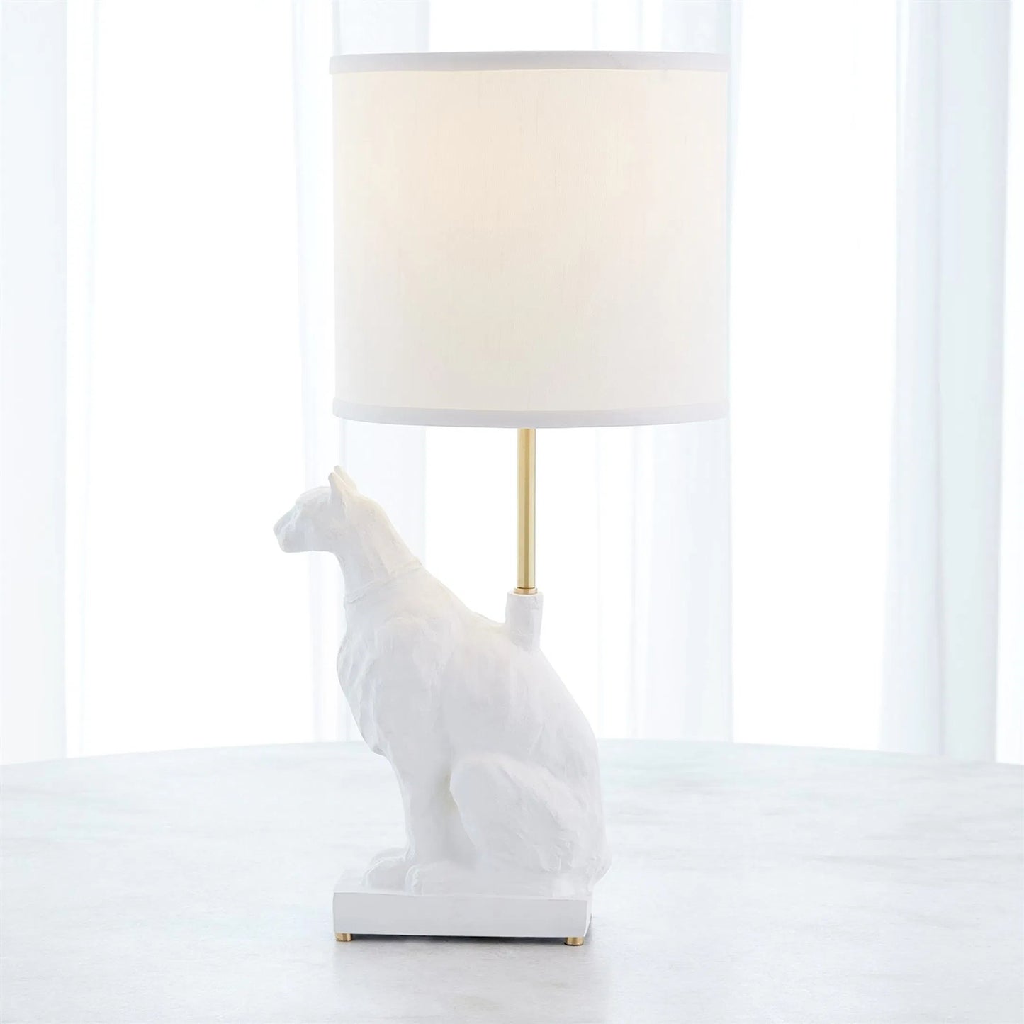 002 SI-2323497 | Additional Silo | Egyptian Cat Lamp by Global Views in matte white. Made from unique in a unique style.