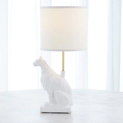 Egyptian Cat Lamp by Global Views in matte white. Made from unique in a unique style.