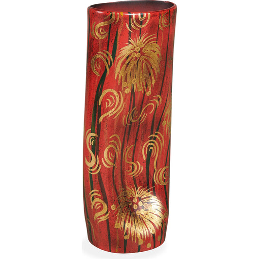 Floral Gold Leaf Vase by Maitland-Smith in gold leaf. Made from unique in a unique style.