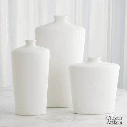 Terzo Vase by Global Views in matte white. Made from unique in a modern style.