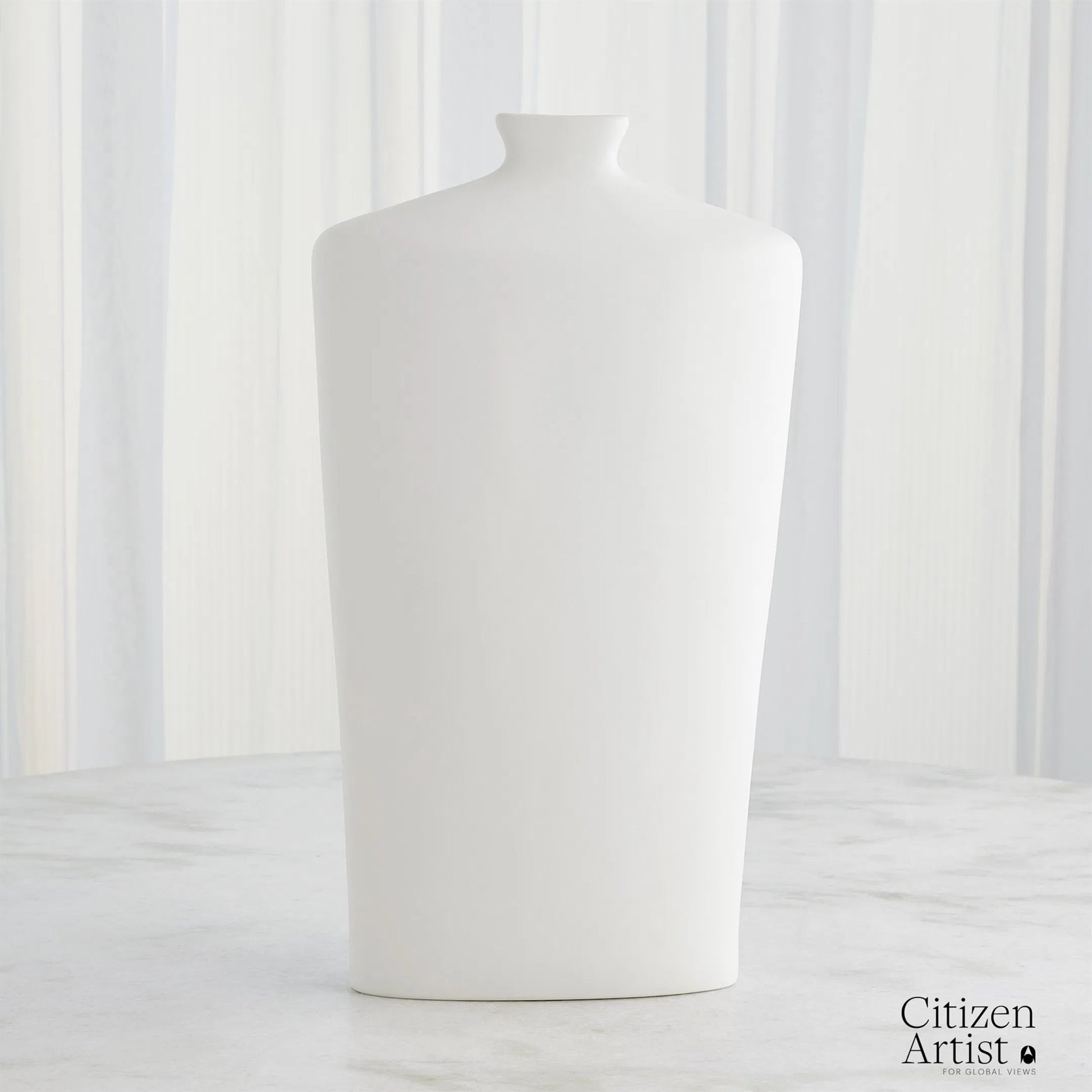 Terzo Vase by Global Views in matte white. Made from unique in a modern style.