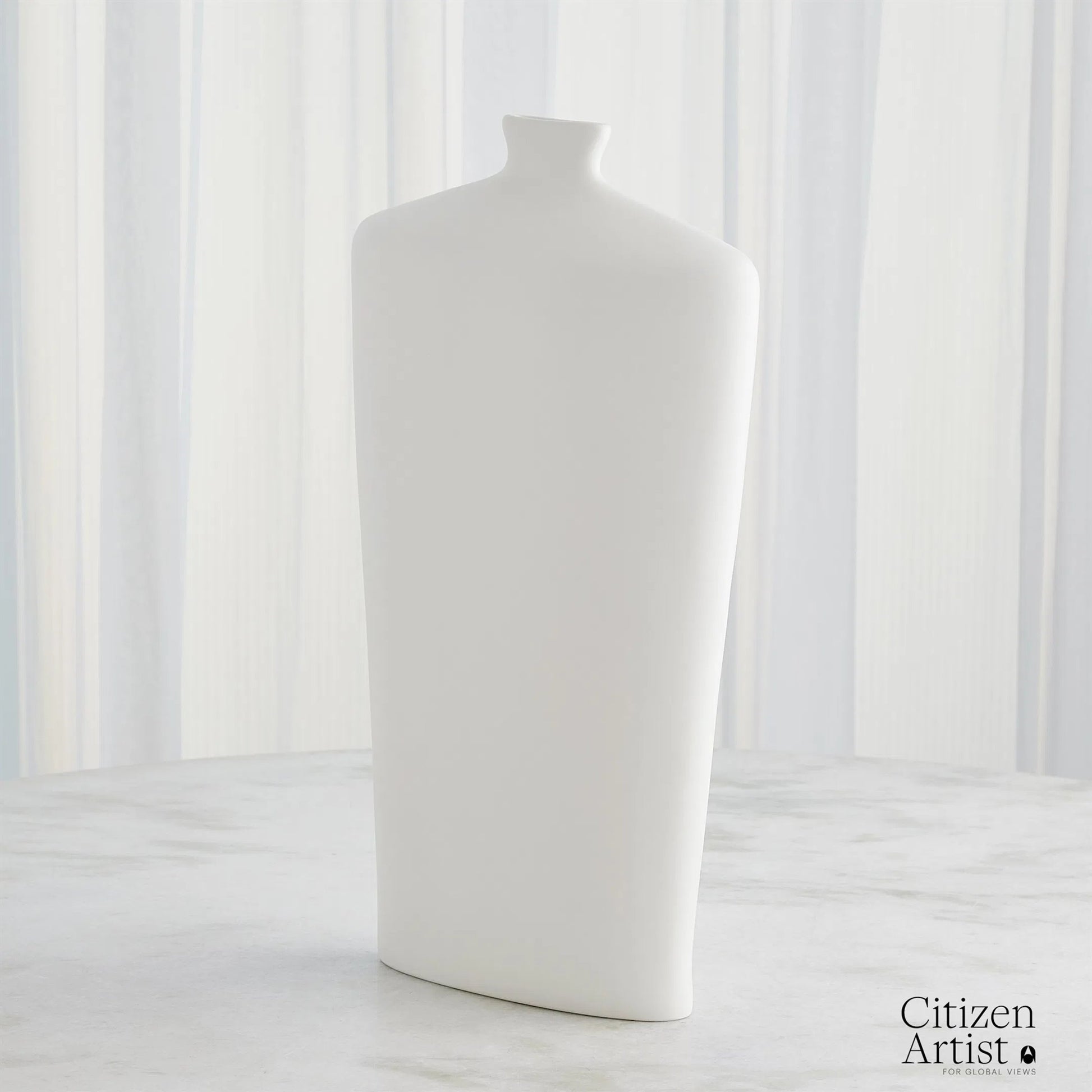 Terzo Vase by Global Views in matte white. Made from unique in a modern style.